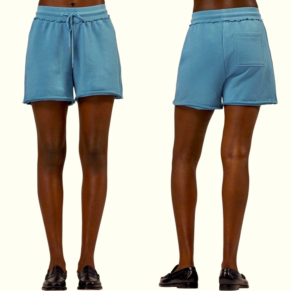 ATM French Terry Pull-on Shorts in Ocean Womens Large NWT $150